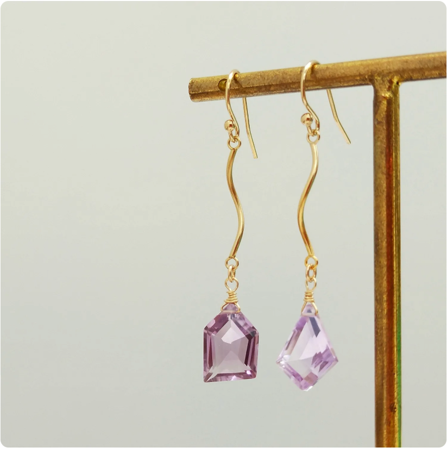 Natural Amethyst Drop Earrings