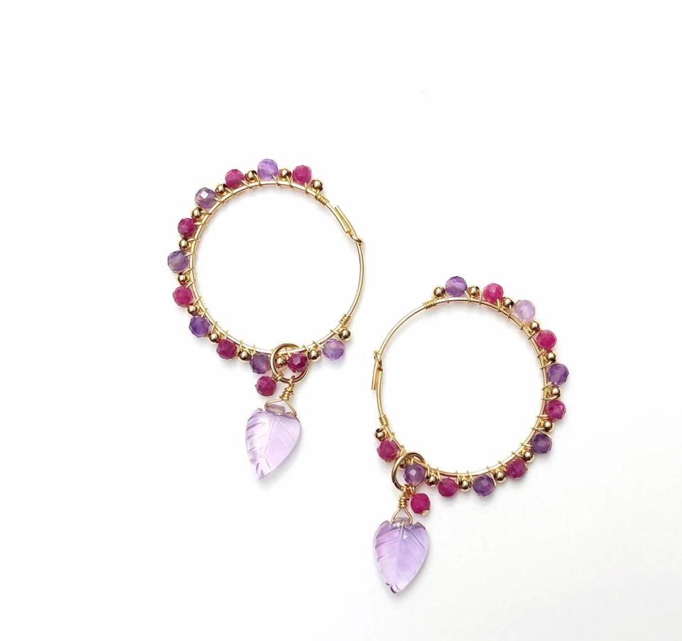 Lavender Aura Hoop Earrings